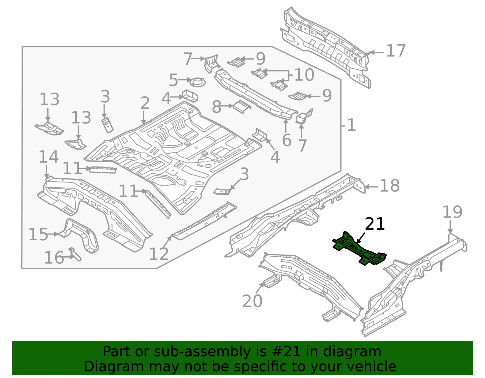Center Bracket - Kia (65630-Q5000) - view 2