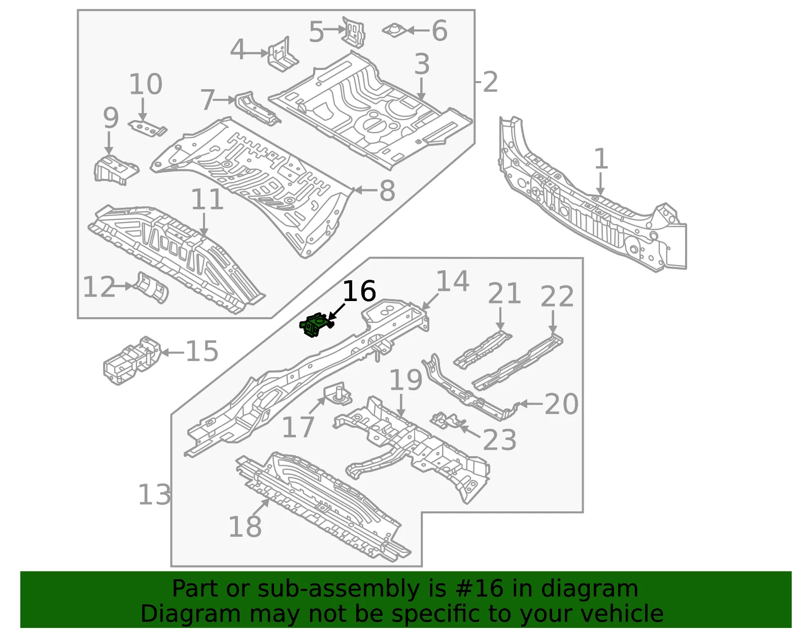 Upper Support - Kia (65634-AO000) - view 2