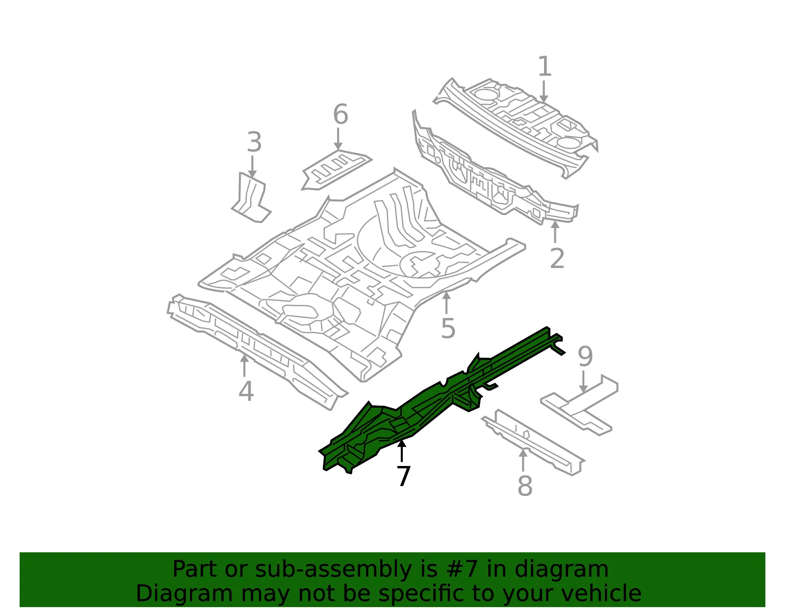 Floor Rail - Driver's Side (LH) - Kia (65710-2F010) - view 2