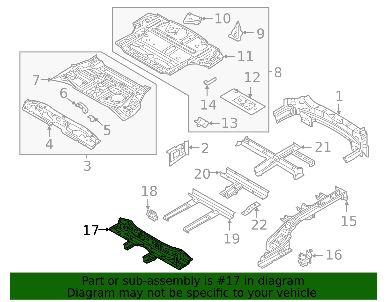 Floor Pan Cross-Member - Kia (65730-P4800) - view 2