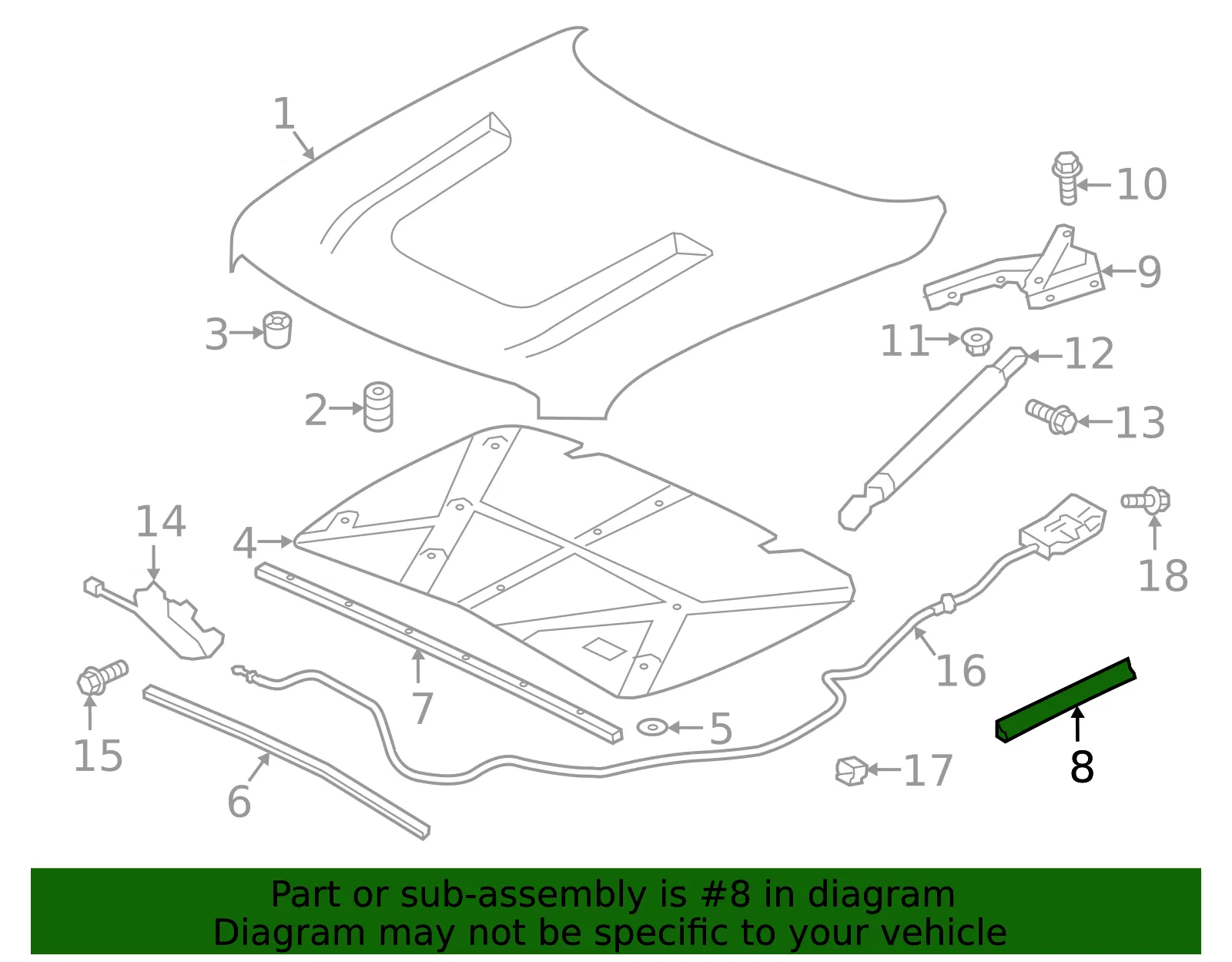 Side Seal - Driver's Side (LH) - Nissan (65821-EZ43A) - view 3