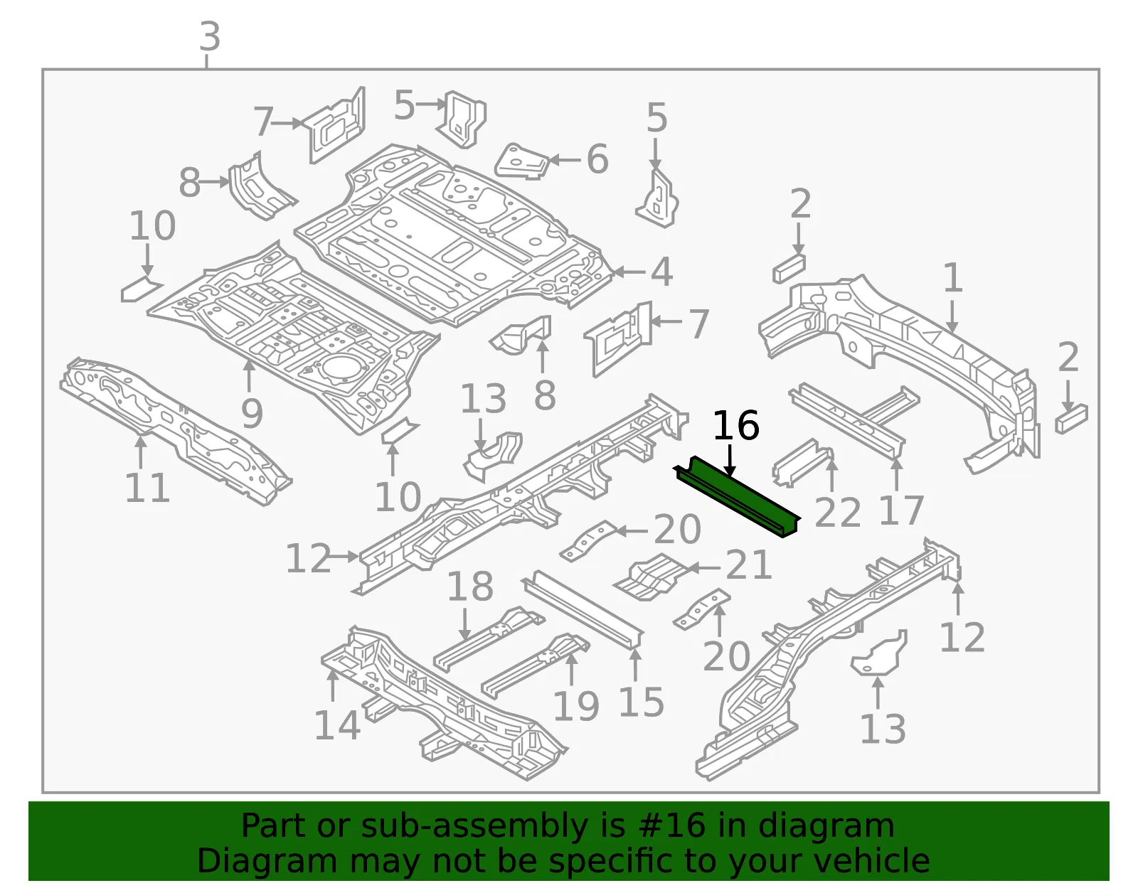 Center Cross-Member - Kia (65821-C5000) - view 2