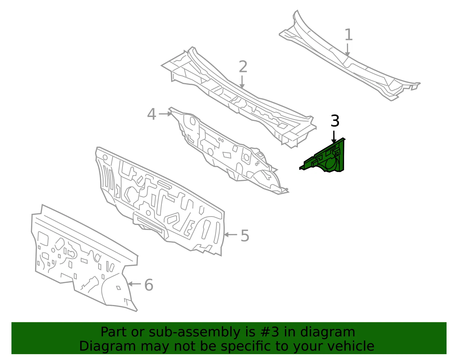 Reinforcement - Driver's Side (LH) - Kia (66755-3F100) - view 2