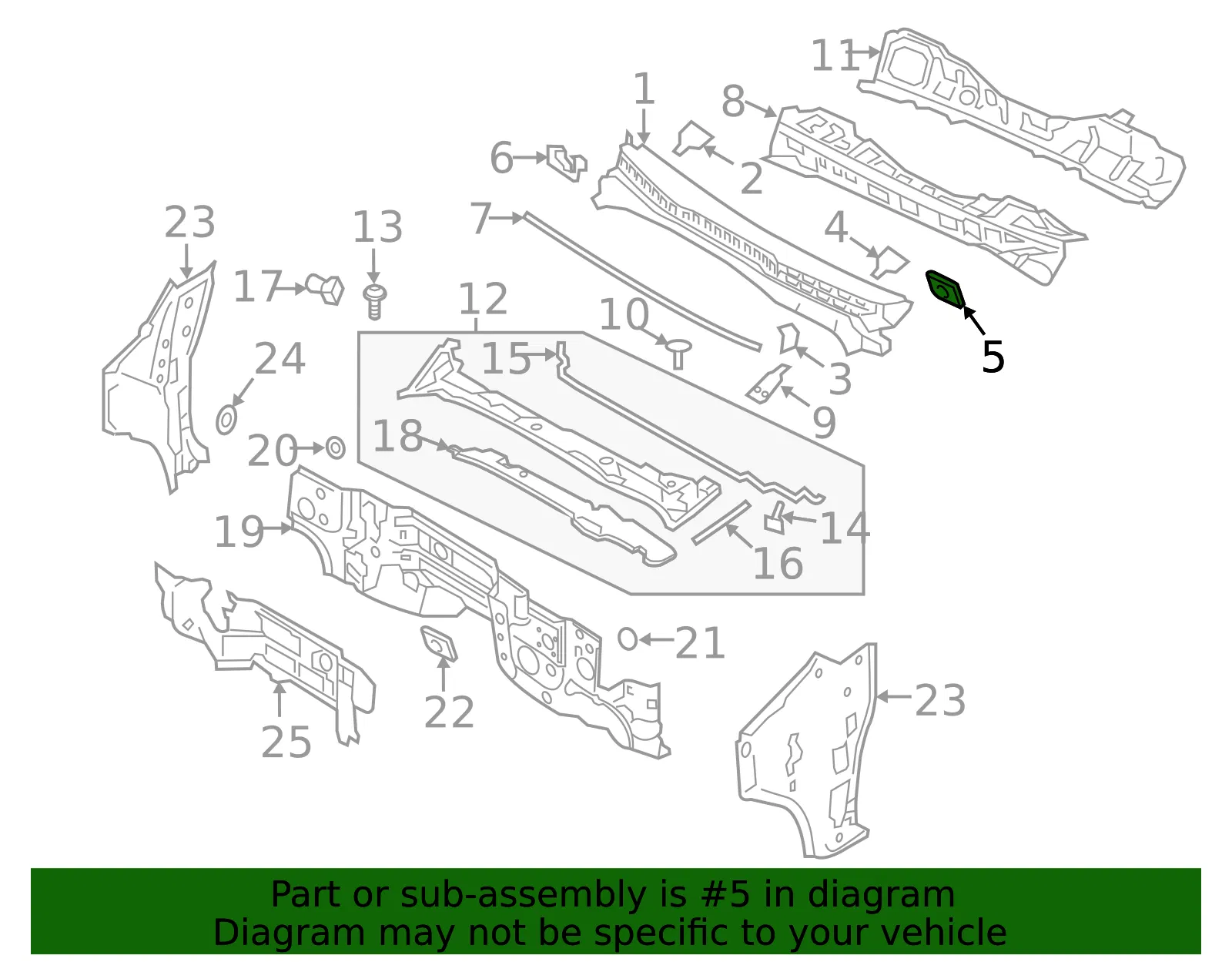 Cowl Cover Clip - Nissan (66820-AX020) - view 4