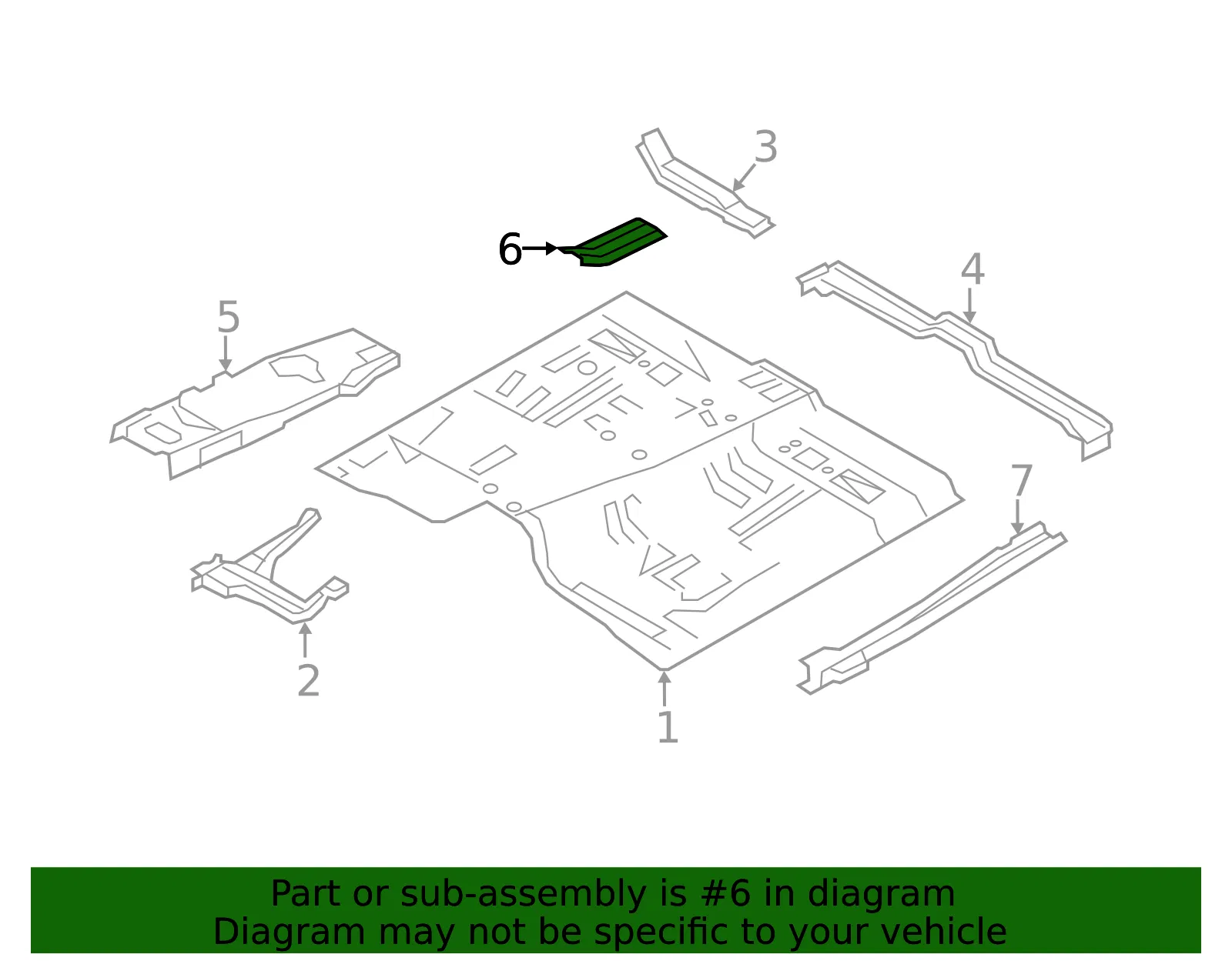 Floor Pan Reinforcement - Nissan (67467-1LA0A) - view 2
