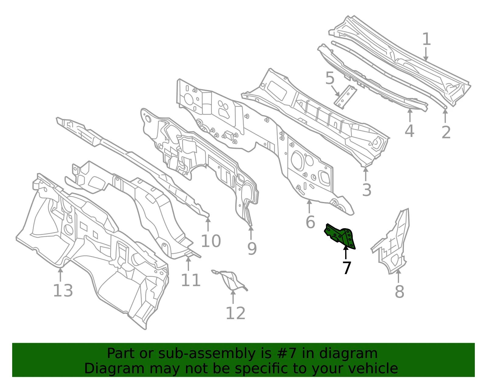 Dashboard Panel Bracket - Nissan (67651-7JA0A) - view 2