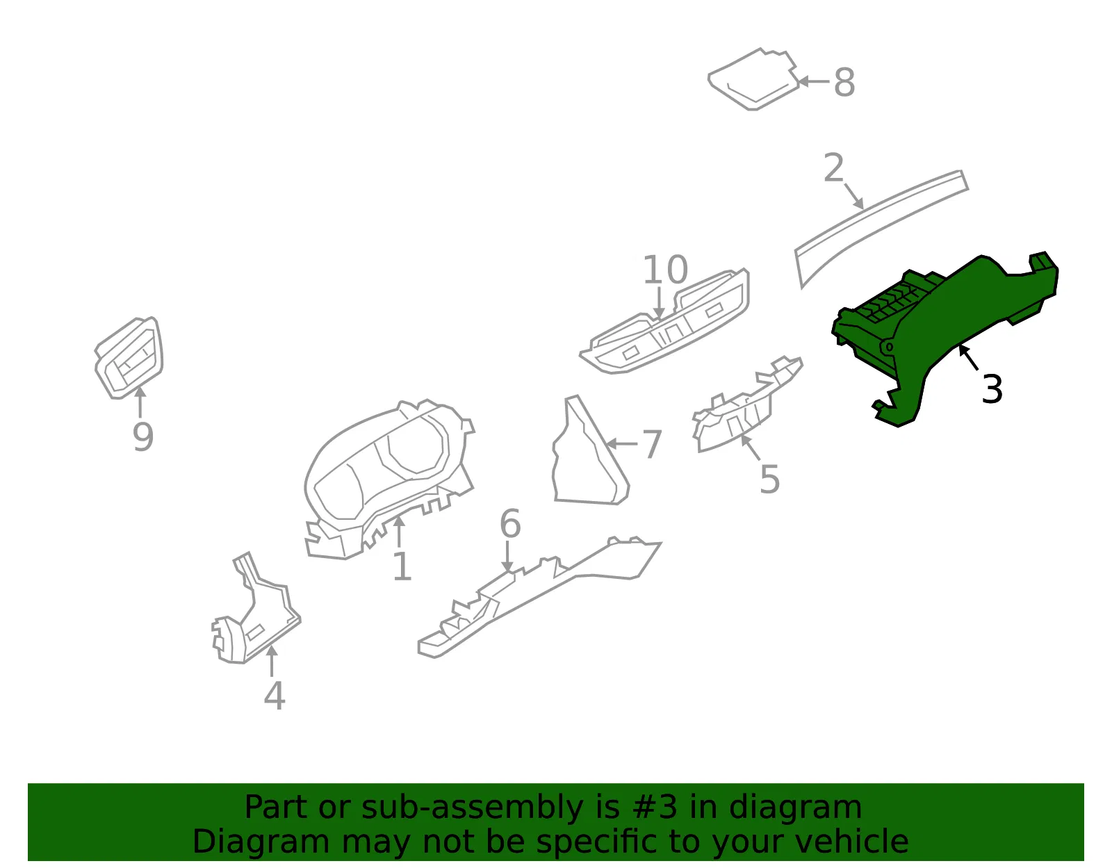 Upper Panel - Nissan (68109-6MR0B) - view 2