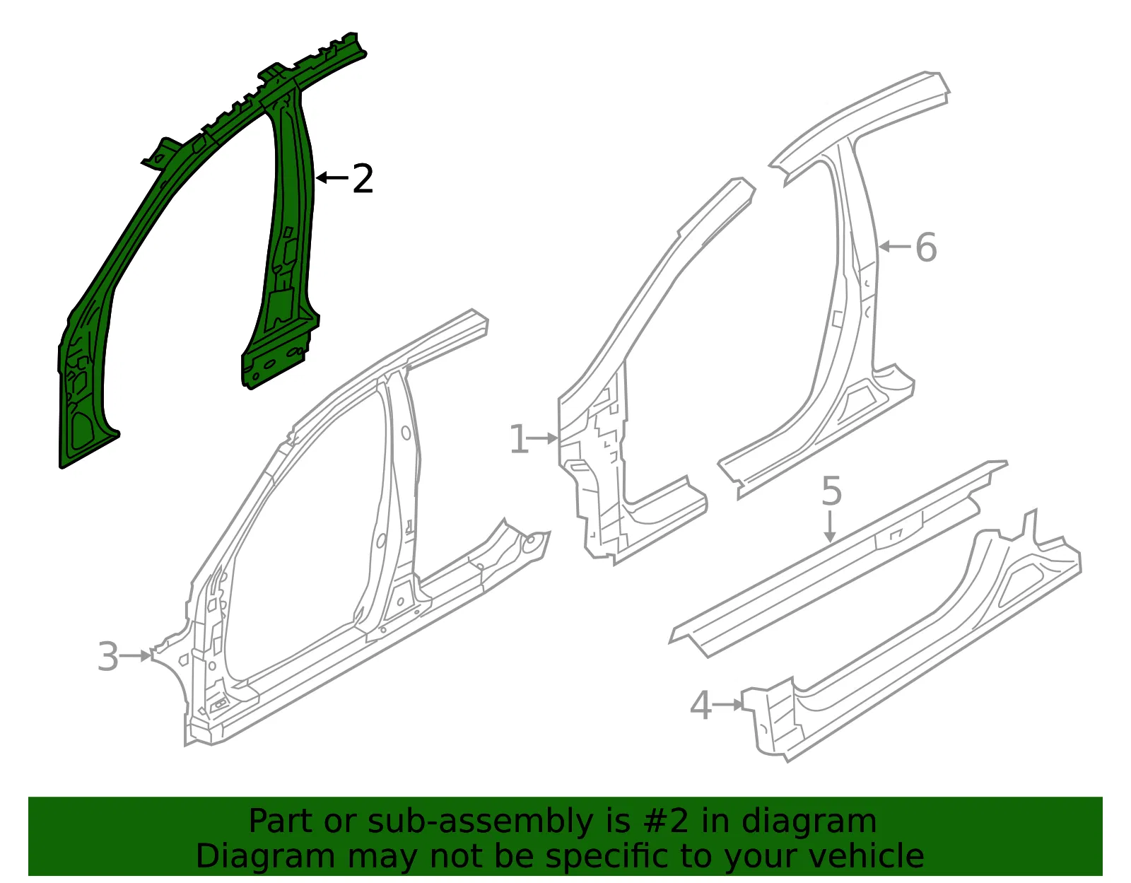 Inner Aper Panel - Kia (71103-4C000) - view 2