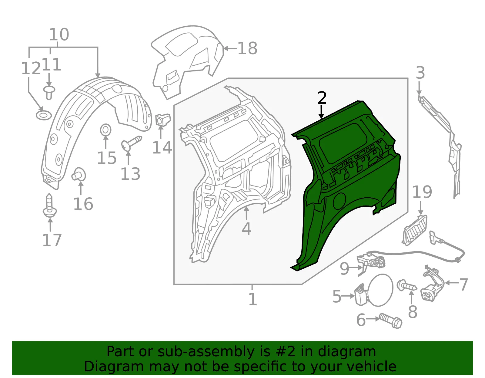Side Panel - Driver's Side (LH) - Kia (71503-A9C00) - view 2