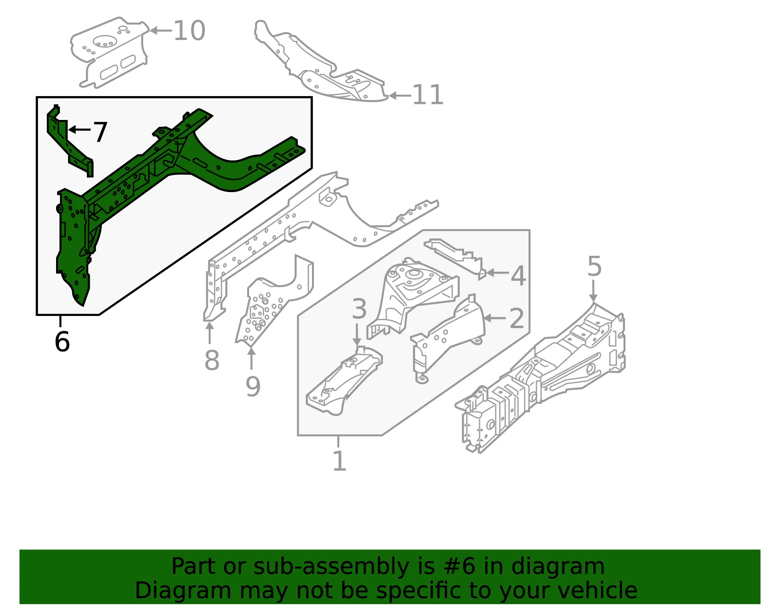 Side Member - Driver's Side (LH) - Nissan (75111-6MA0A) - view 2
