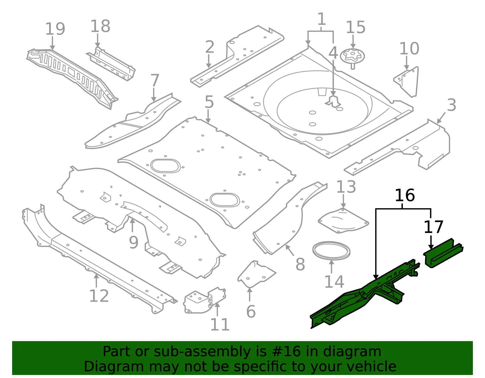 Rear Rail Assembly - Nissan (75510-6MR0A) - view 2