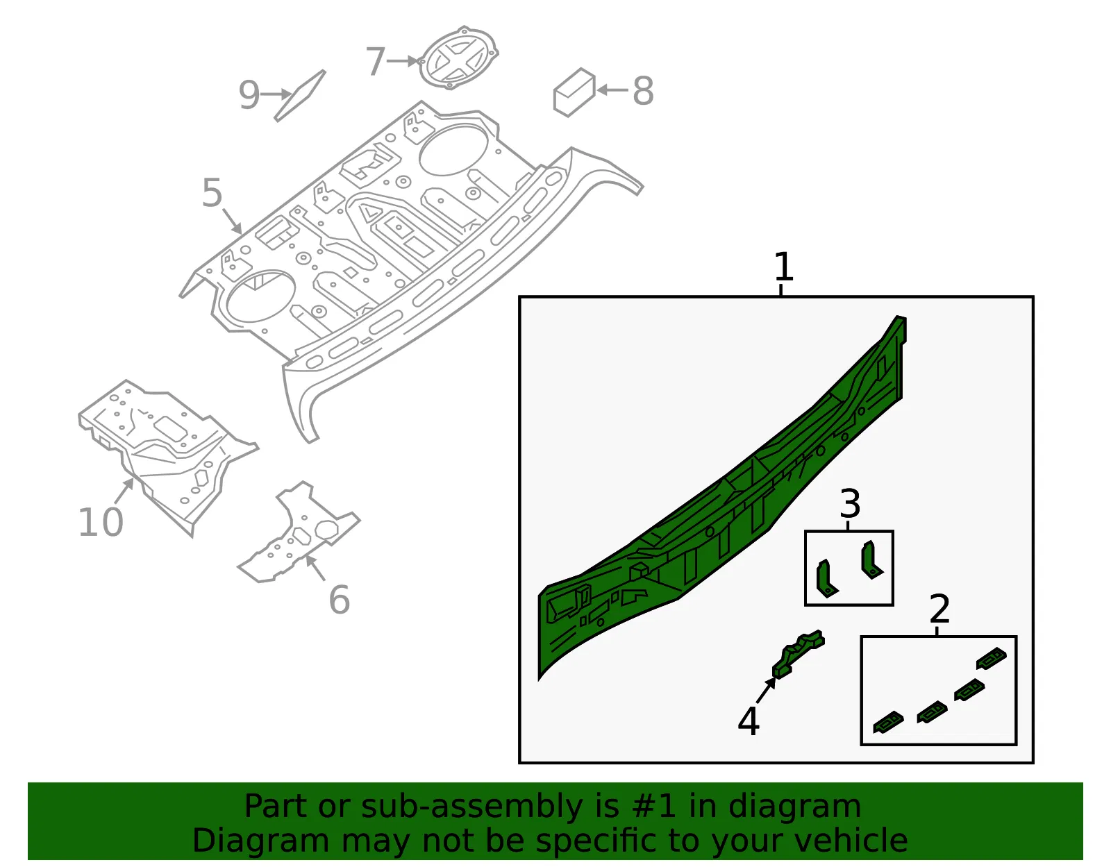 Rear Upper Panel - Nissan (79110-3TA0A) - view 2