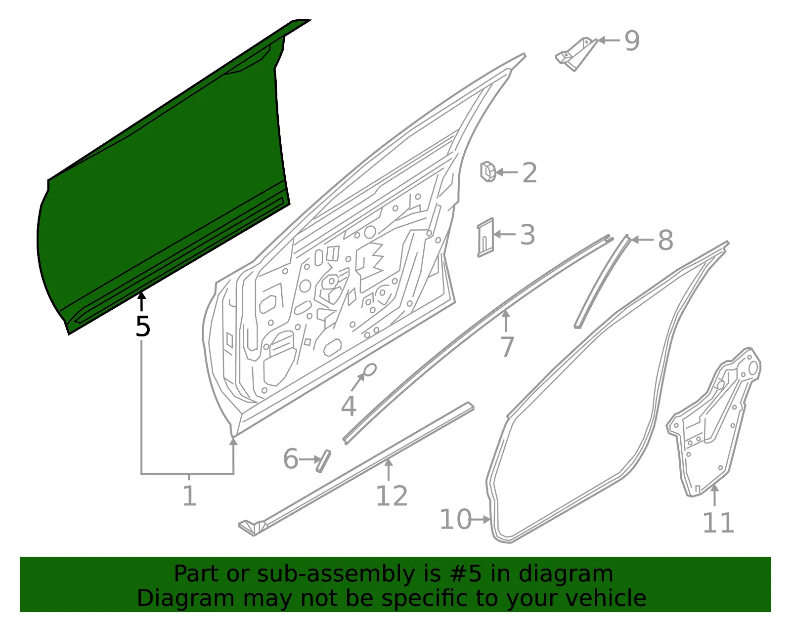 Outer Panel - Nissan (80152-7BA0A) - view 2