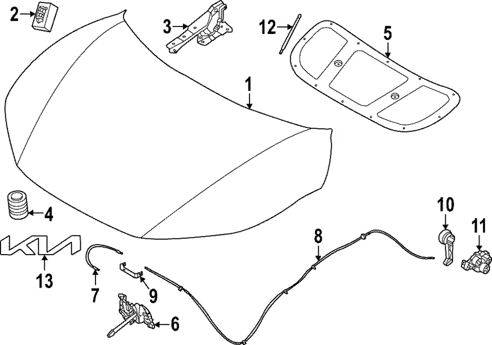Release Cable - Kia (81190-XG100)