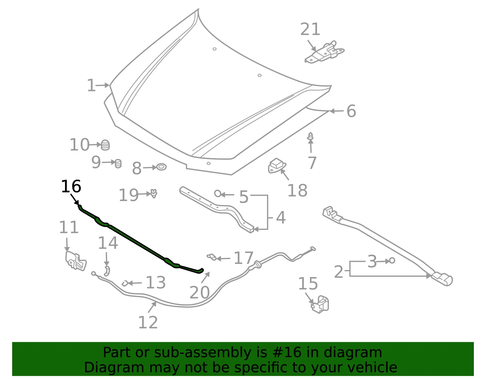 Support Rod - Kia (81170-3C001) - view 2
