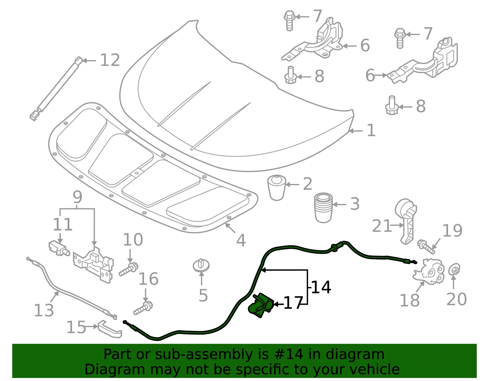 Release Cable - Kia (81190-AT000) - view 2