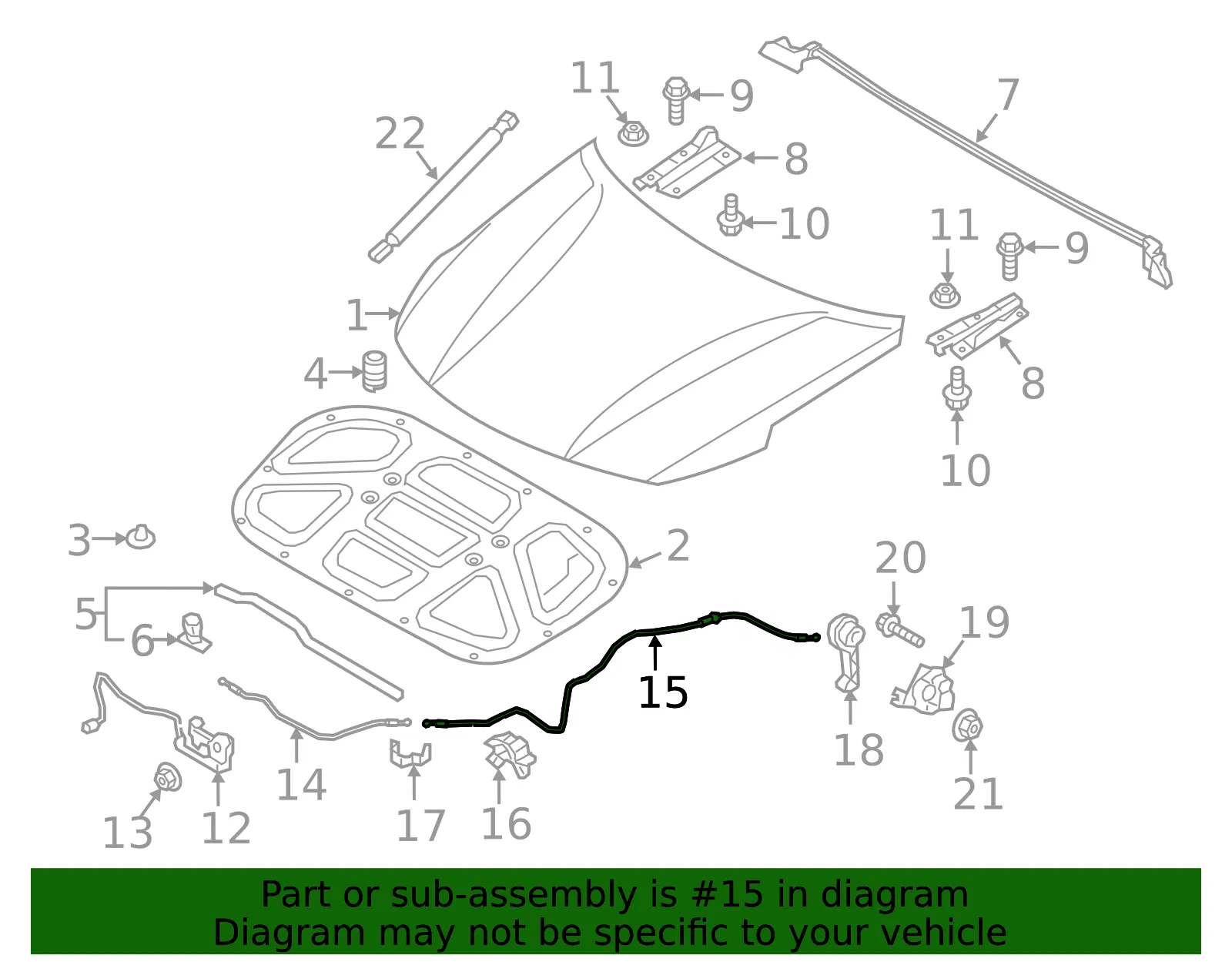 Release Cable - Kia (81190-D4000) - view 2