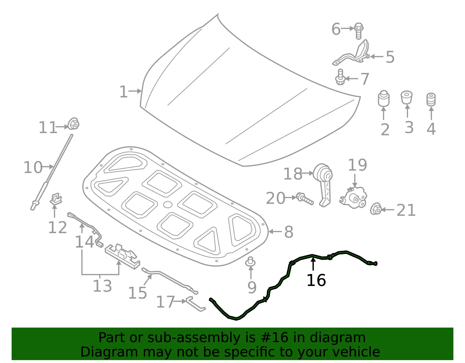 Release Cable - Kia (81190-M6000) - view 2