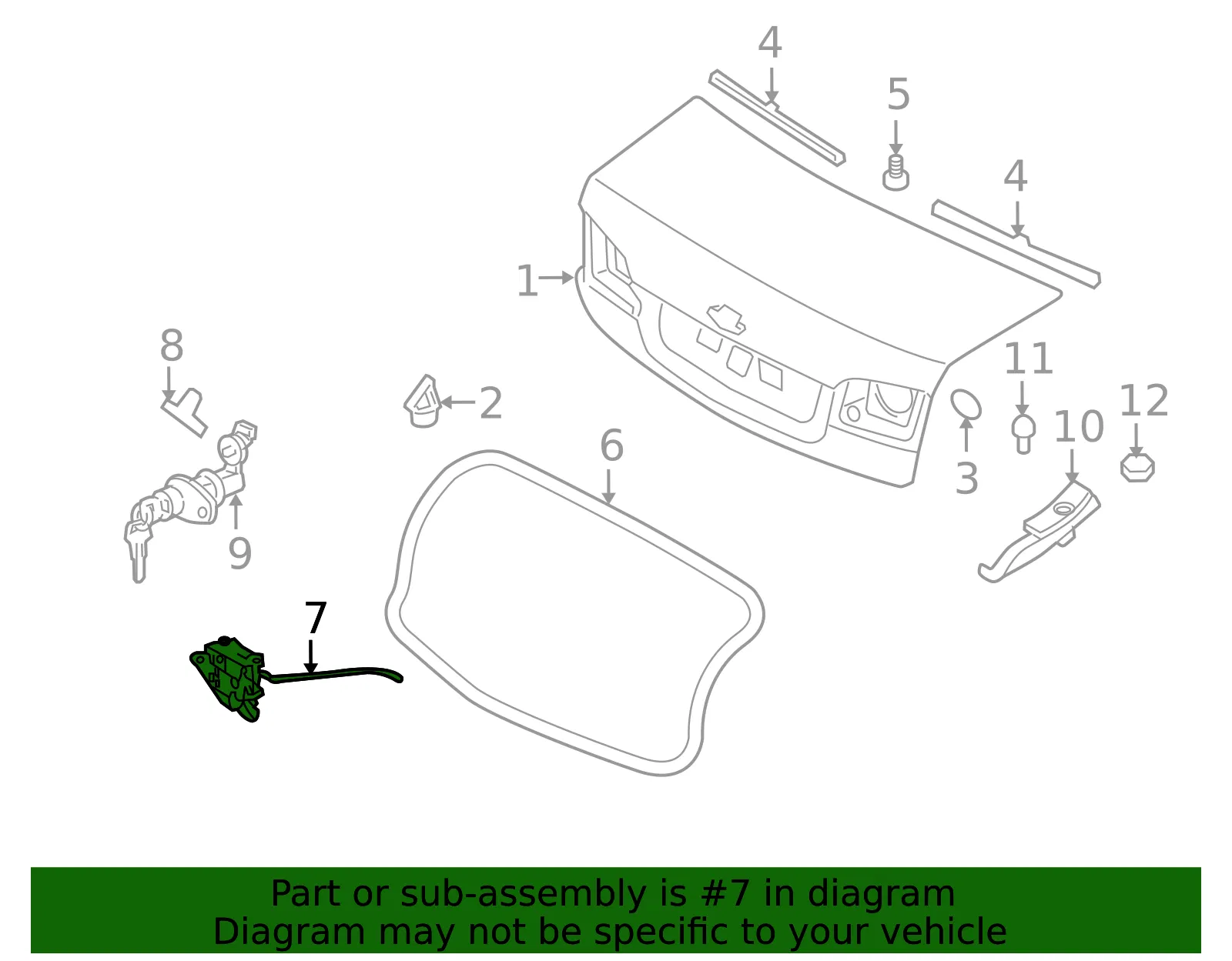 Lock - Kia (81230-2G501) - view 2