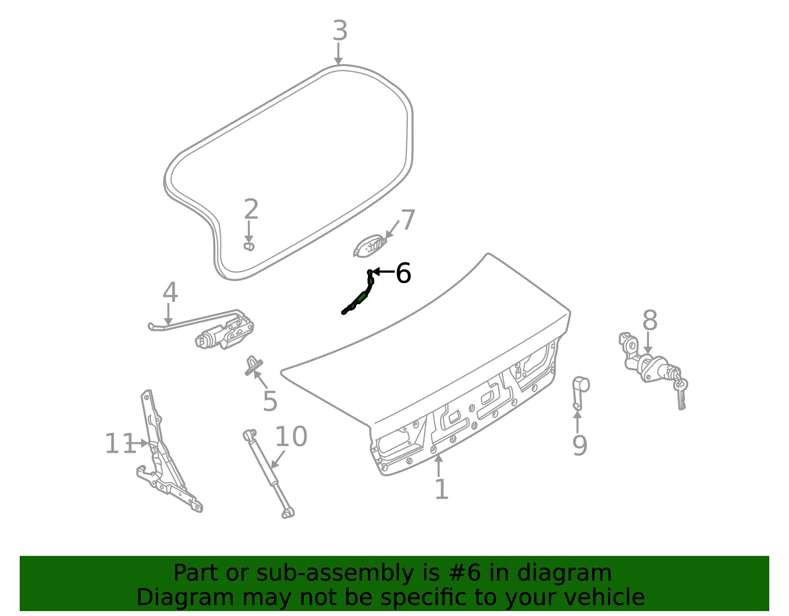 Release Cable - Kia (81242-3C000) - view 2