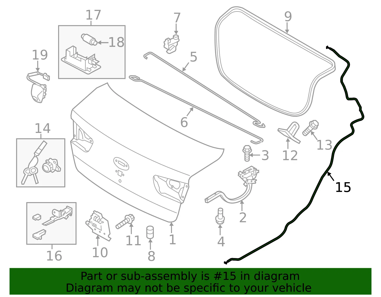 Release Cable - Kia (81280-H9000) - view 2