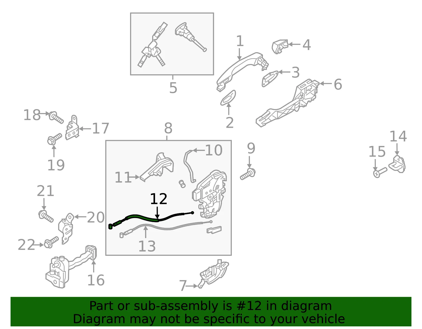 Cable - Kia (81312-H8000) - view 2