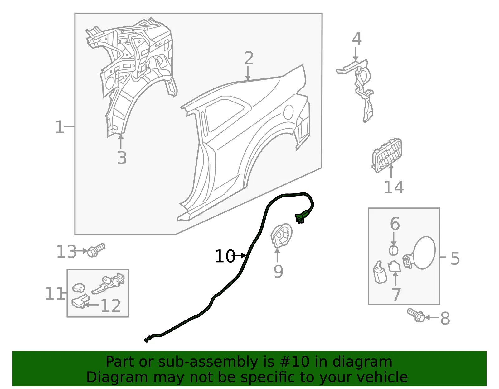 Release Cable - Kia (81590-1M200) - view 2