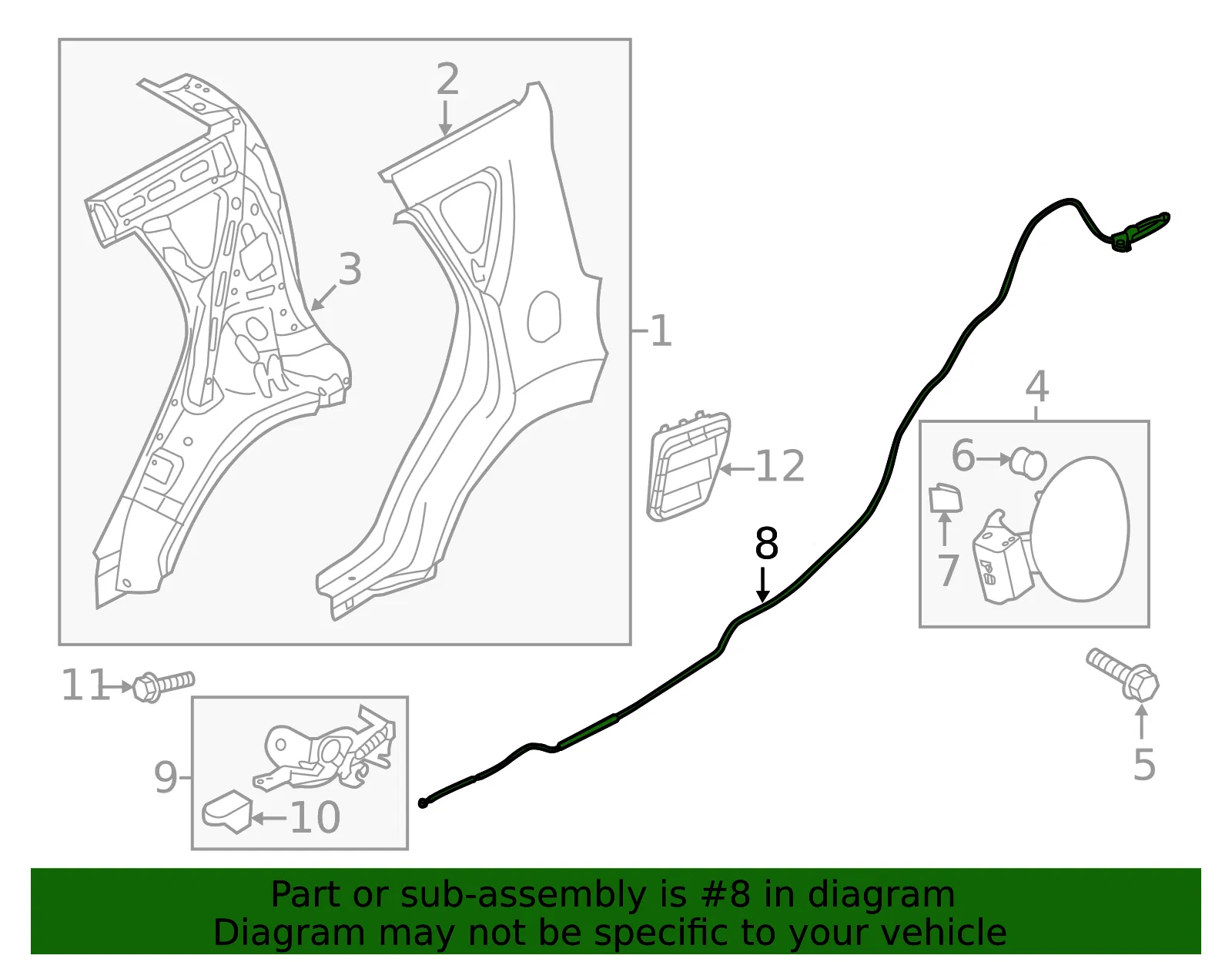 Release Cable - Kia (81590-B2000) - view 2