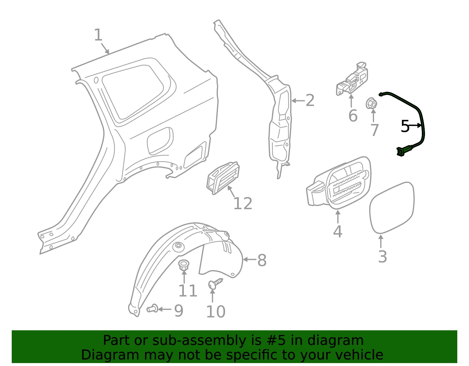 Release Cable - Kia (81590-S9000) - view 2