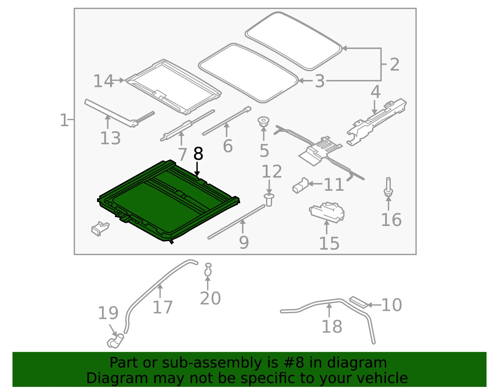 Sunroof Frame - Kia (81620-1M200) - view 2
