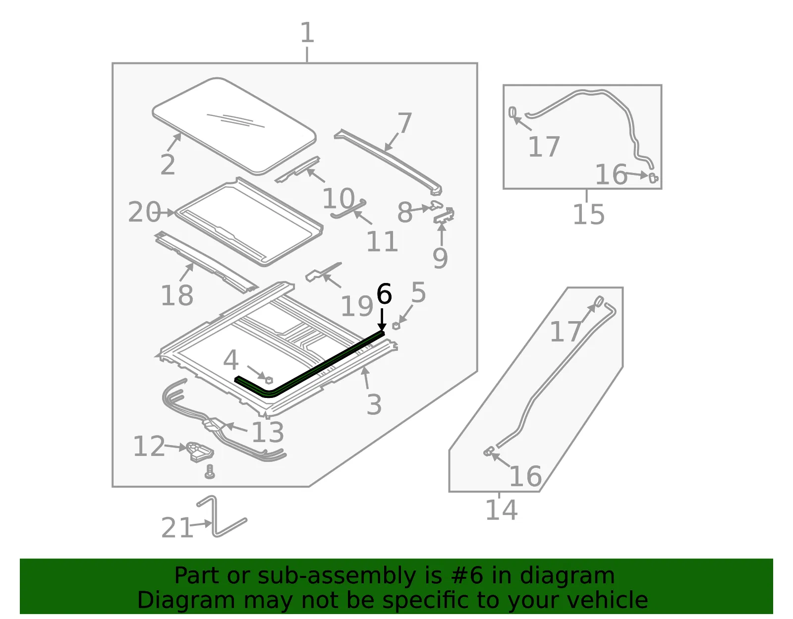 Sunroof Frame Seal - Kia (81623-4D000) - view 2
