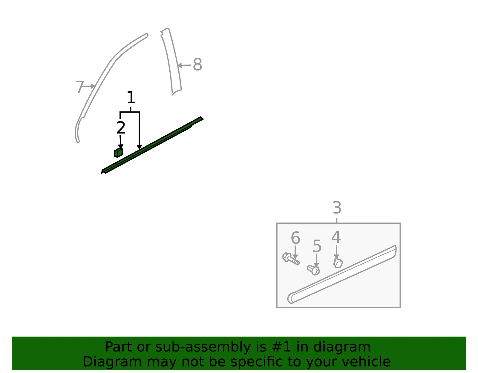 Belt Weather-Strip - Driver's Side (LH) - Kia (82210-4D000) - view 2