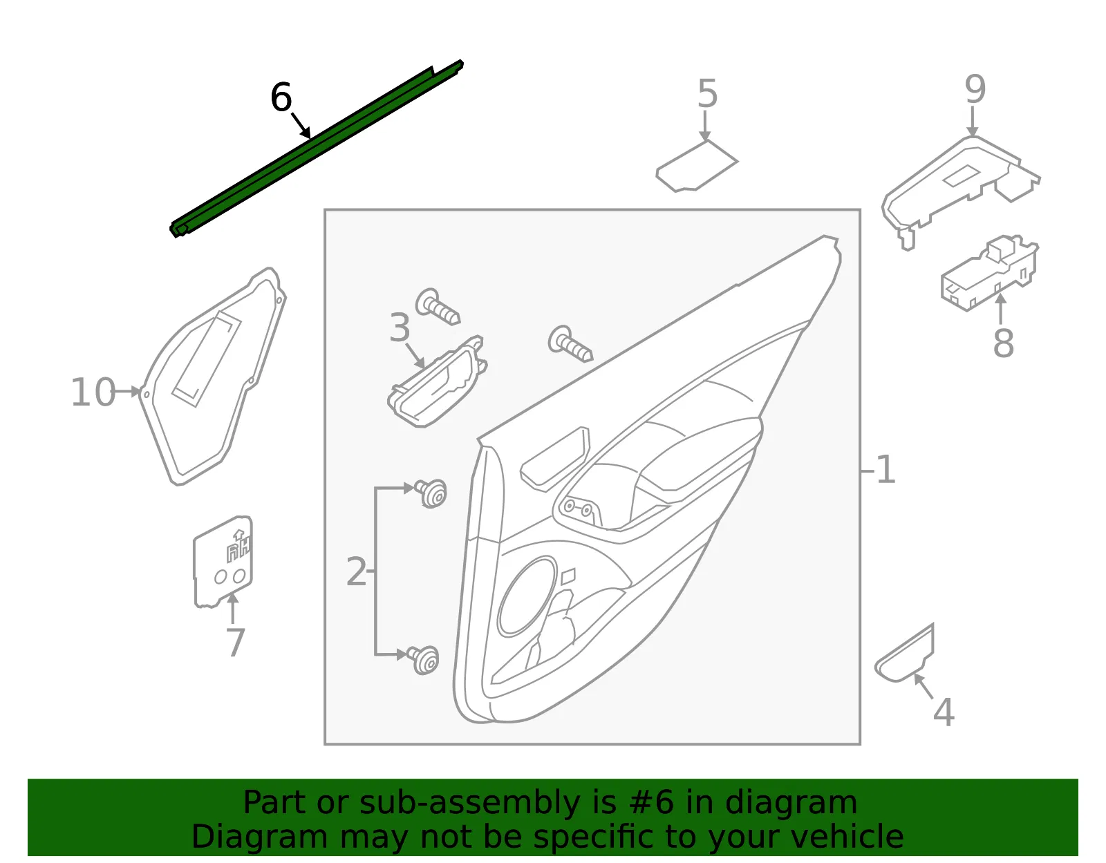 Belt Weather-Strip - Driver's Side (LH) - Kia (83231-A7000) - view 2