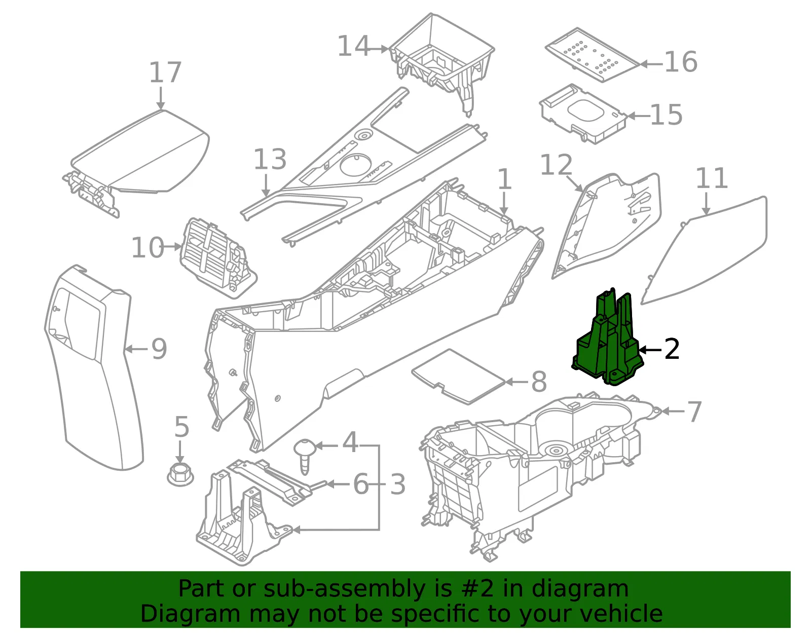 Front Bracket - Kia (84634-AO000) - view 2