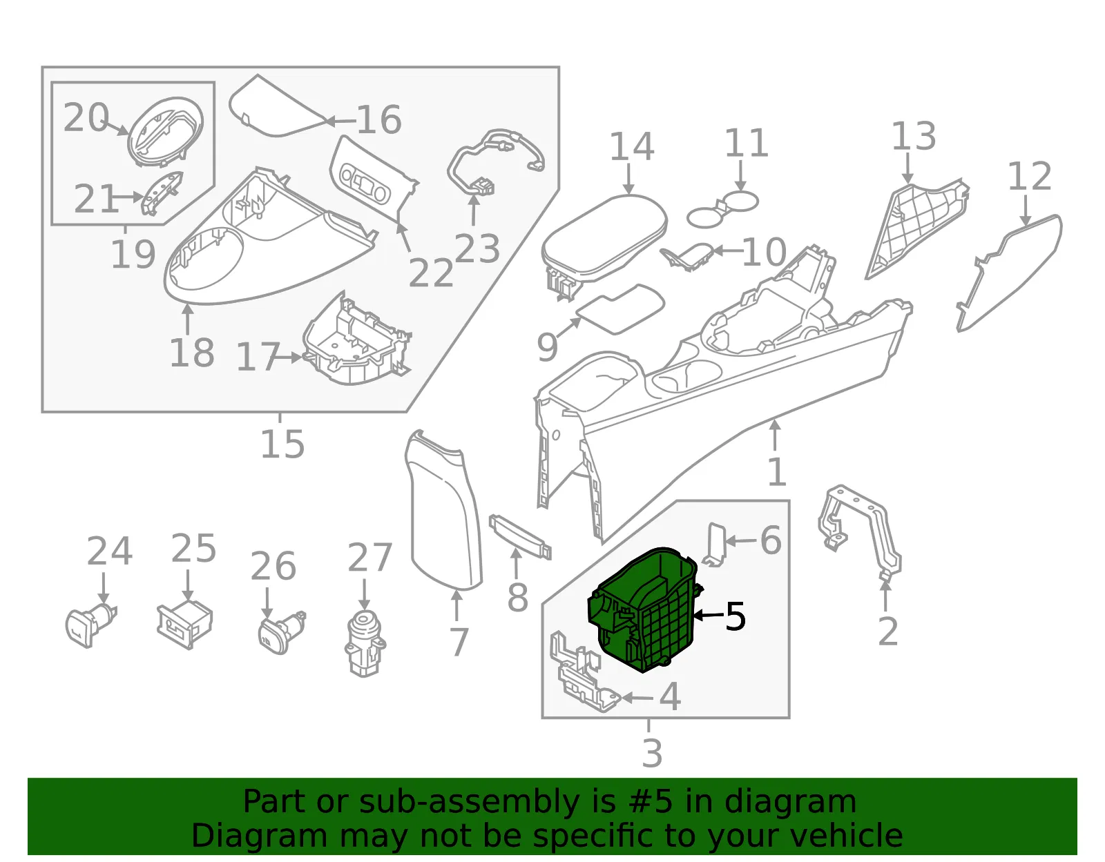 Container - Kia (84634-B2AA0EQ) - view 2