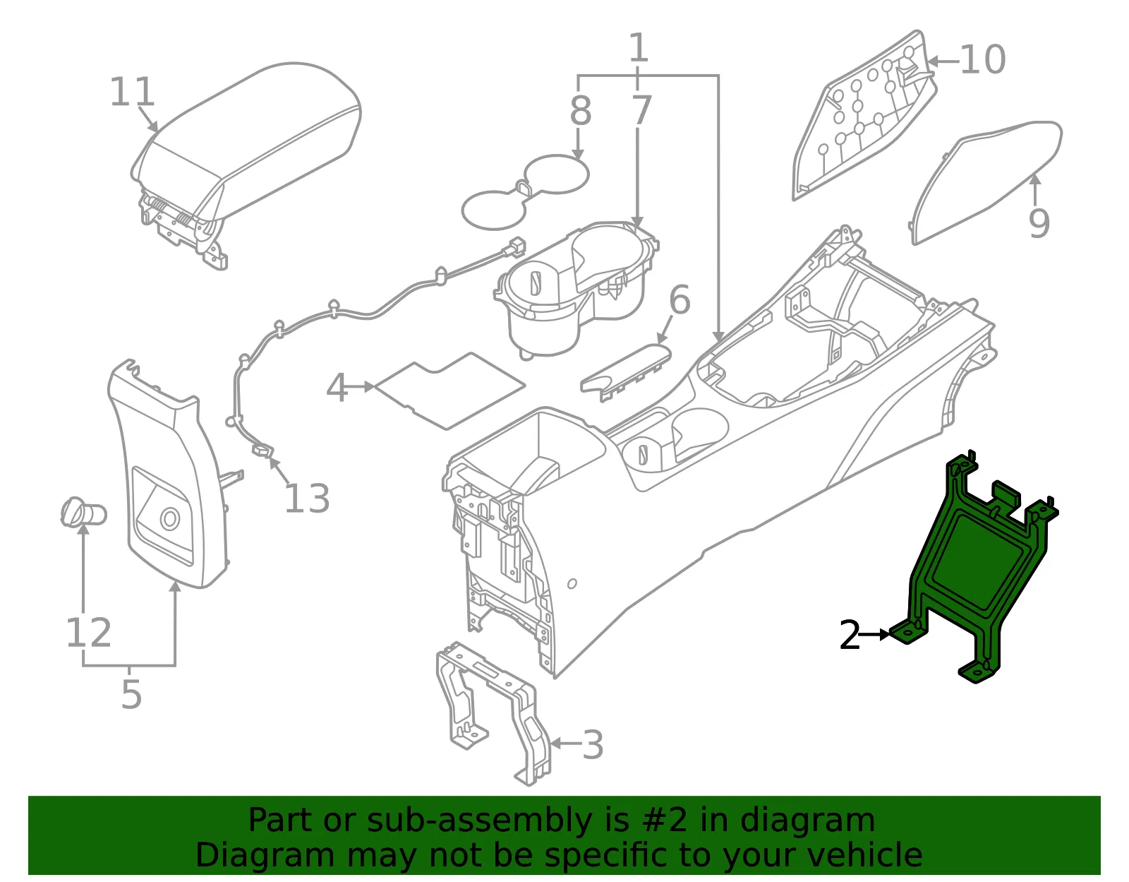 Front Bracket - Kia (84634-K0000) - view 2