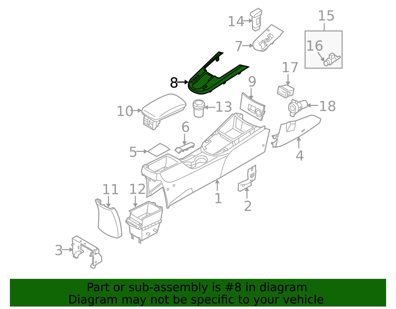 Shift Panel - Kia (84605-1M035DAJ) - view 2