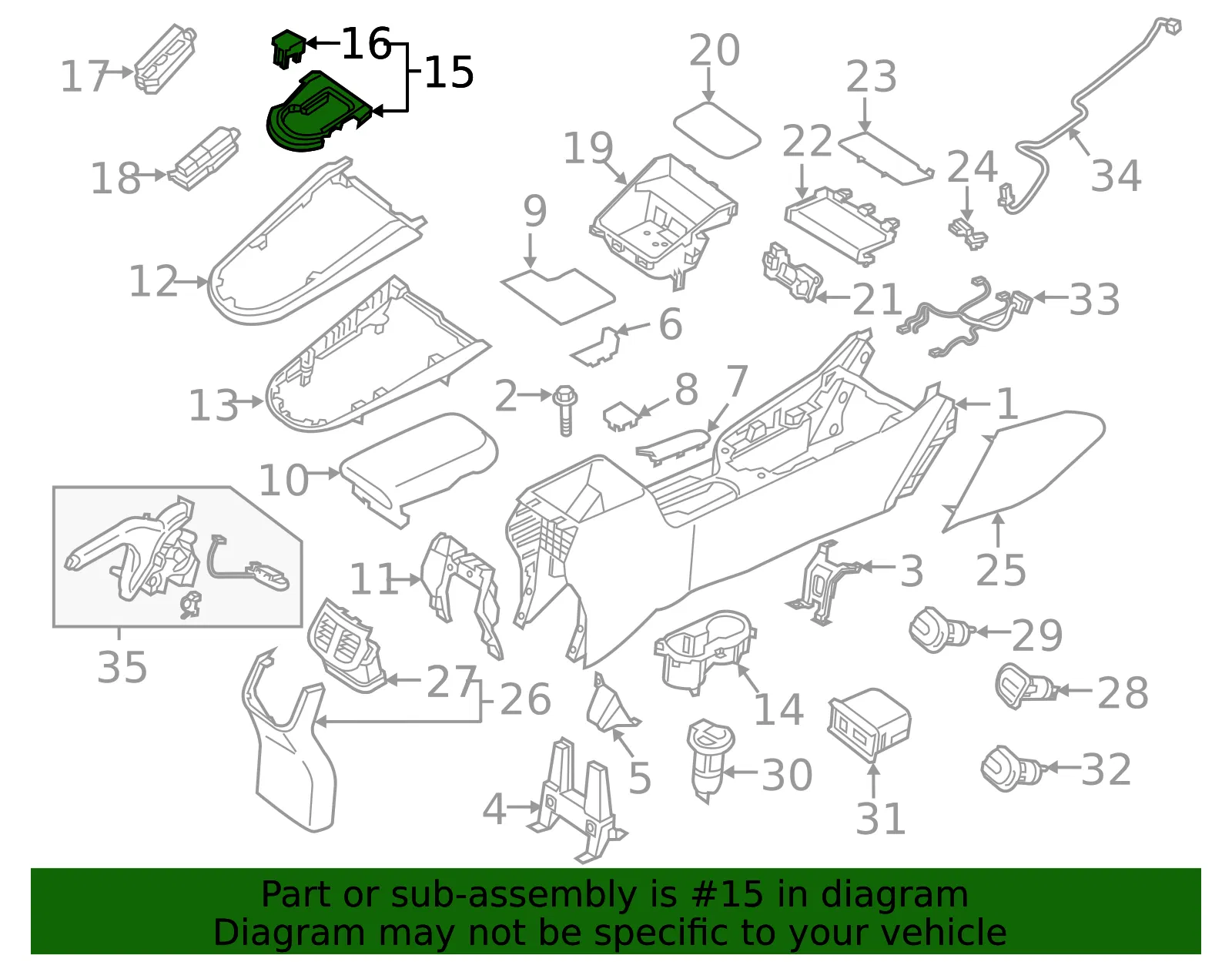 Shift Panel - Kia (84650-M7000FHV) - view 2