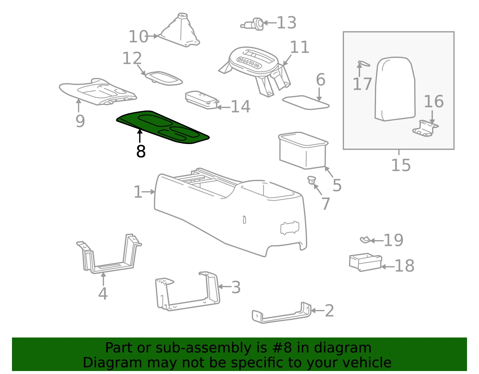 Upper Cover - Kia (84651-3C021CA) - view 2