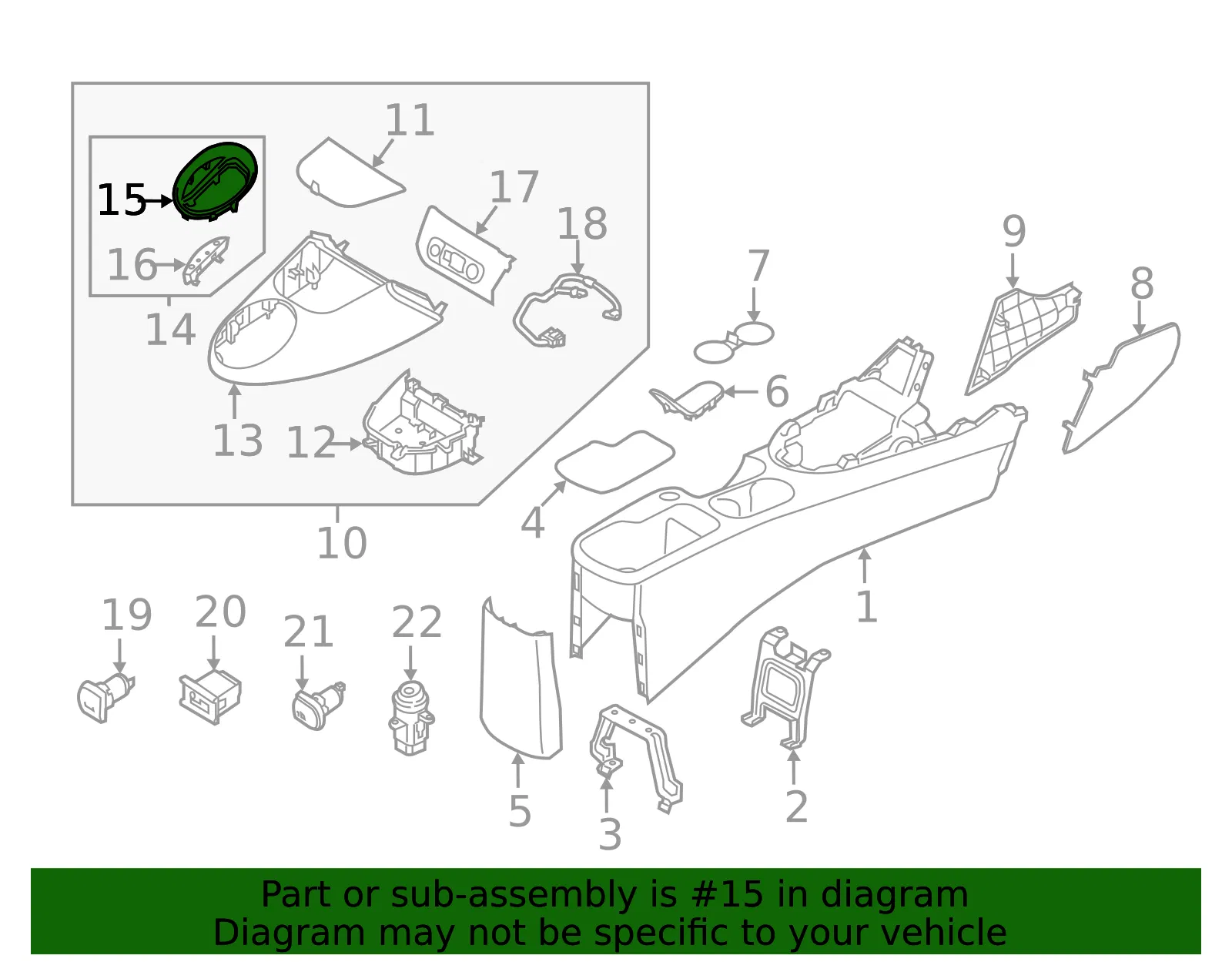 Shift Panel - Kia (84658-B2300AHV) - view 2