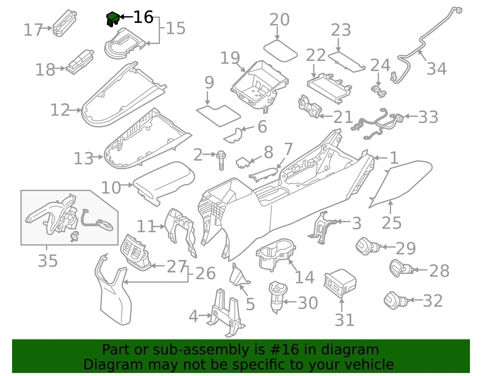 Shift Panel Cover - Kia (84658-M7000) - view 2