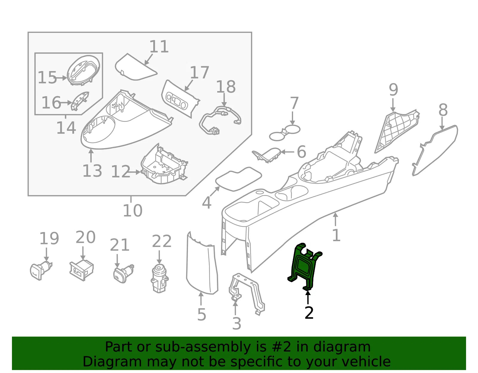 Front Bracket - Kia (84686-B2000) - view 2