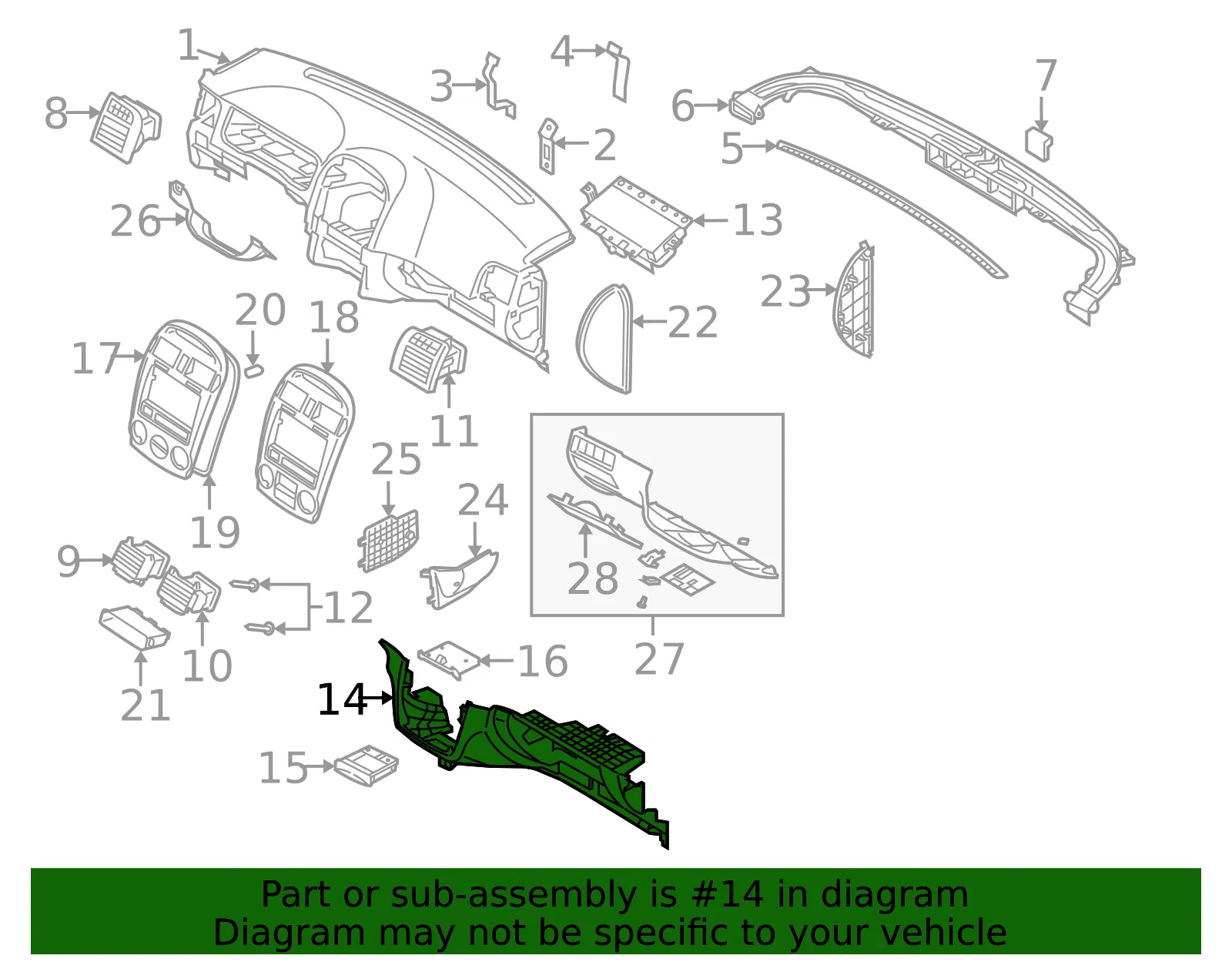 Lower Panel - Kia (84761-2F000IM) - view 2