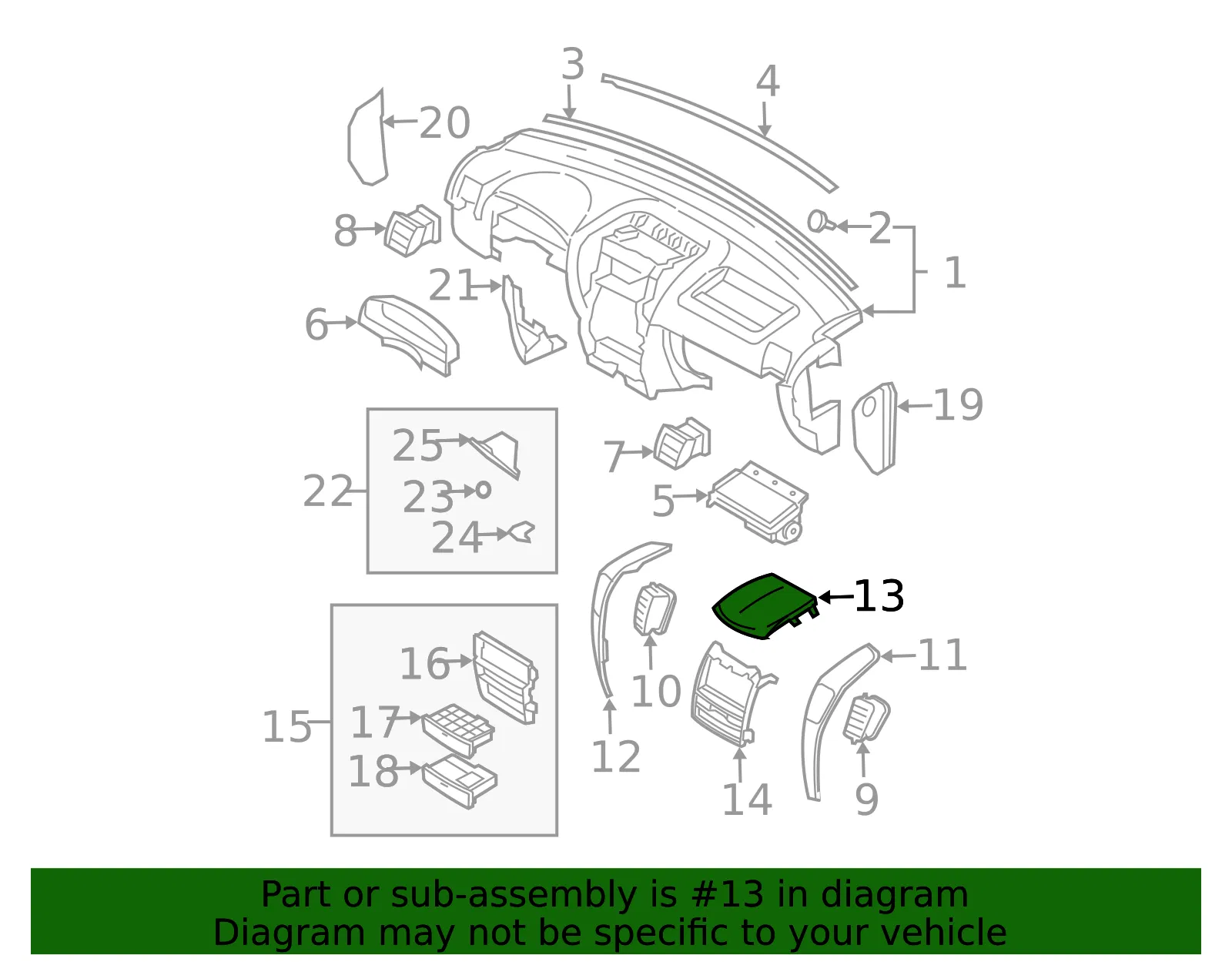 Center Cover - Kia (84745-3E500ND) - view 3