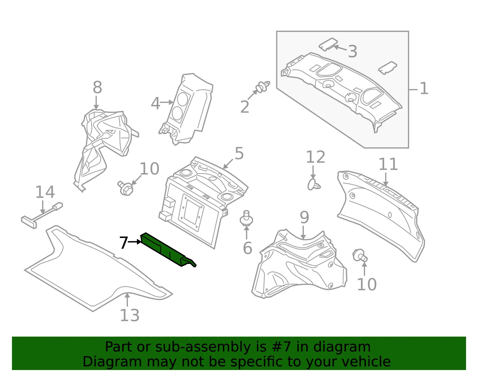 Trunk Floor Spacer - Nissan (84980-JF00A) - view 2