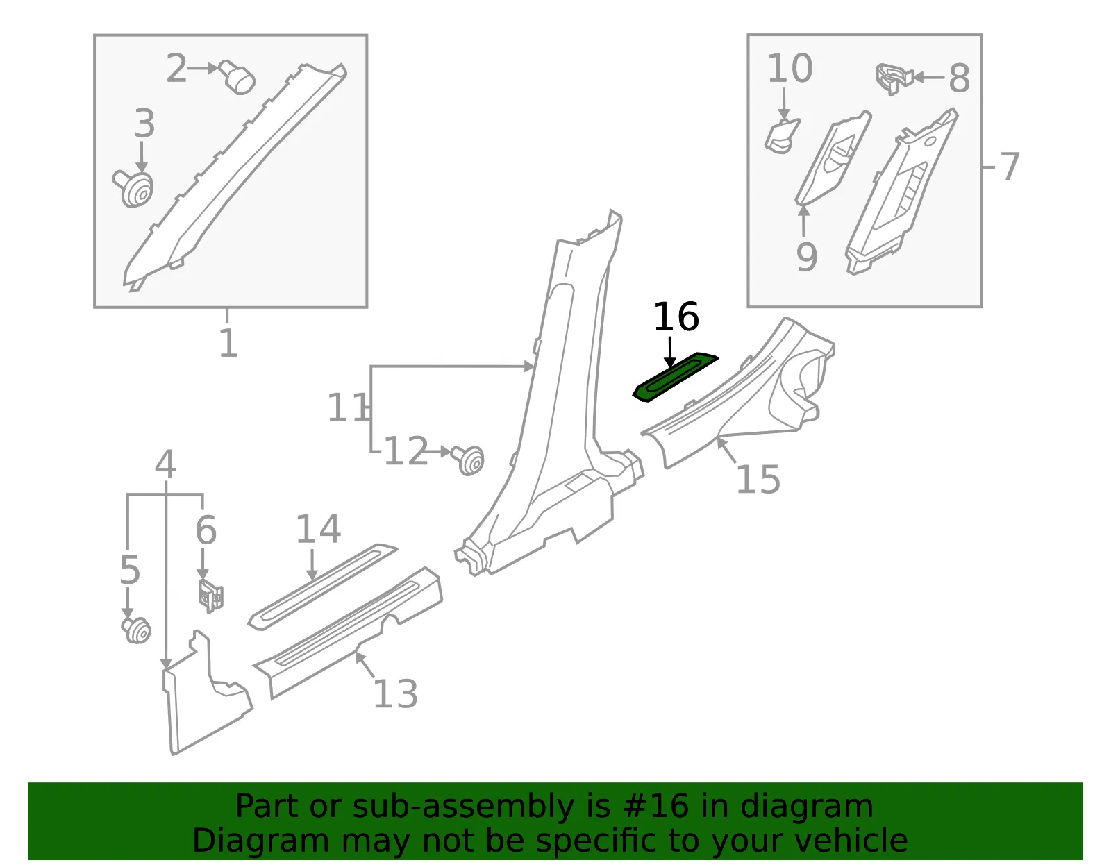 Rear Sill Plate Insert - Kia (85877-AT100CCV) - view 2