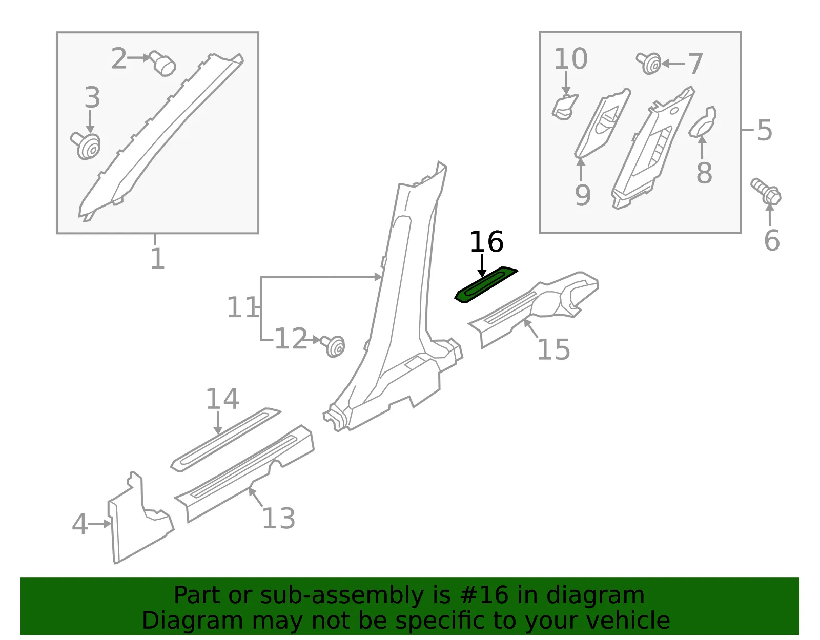 Rear Sill Plate Insert - Driver's Side (LH) - Kia (85877-G5100WK) - view 2