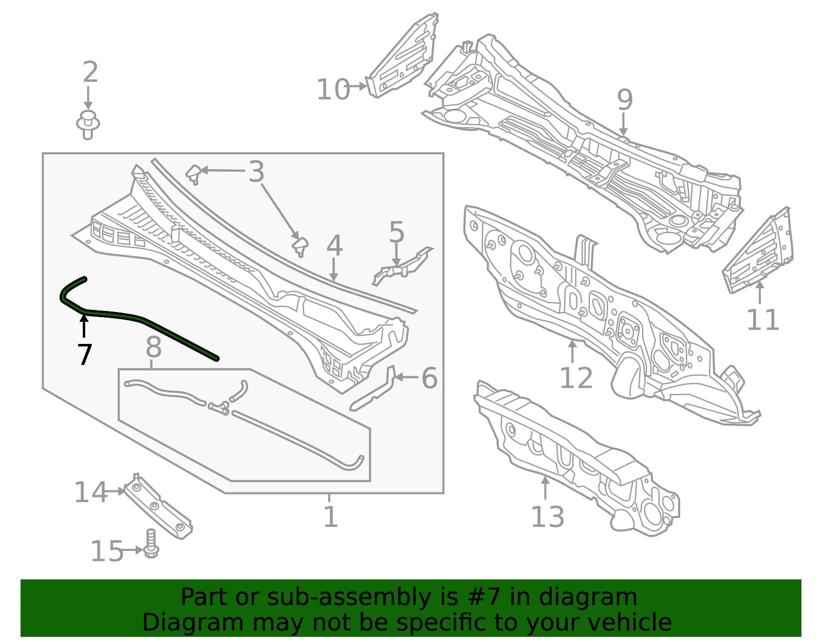 Cowl Insulator - Kia (86155-D9010) - view 2