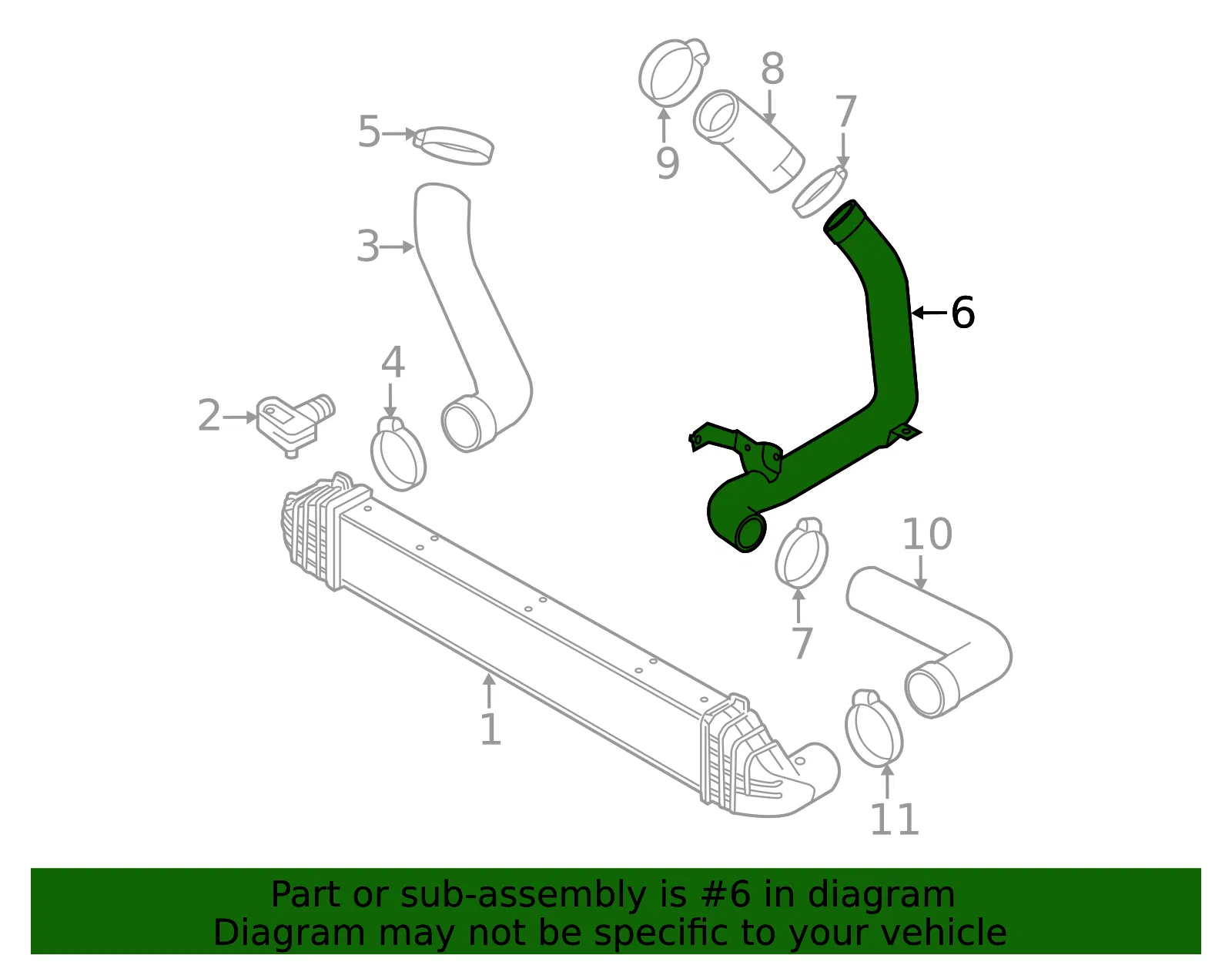 Inter-Cooler Pipe - Volvo (8649764) - view 3