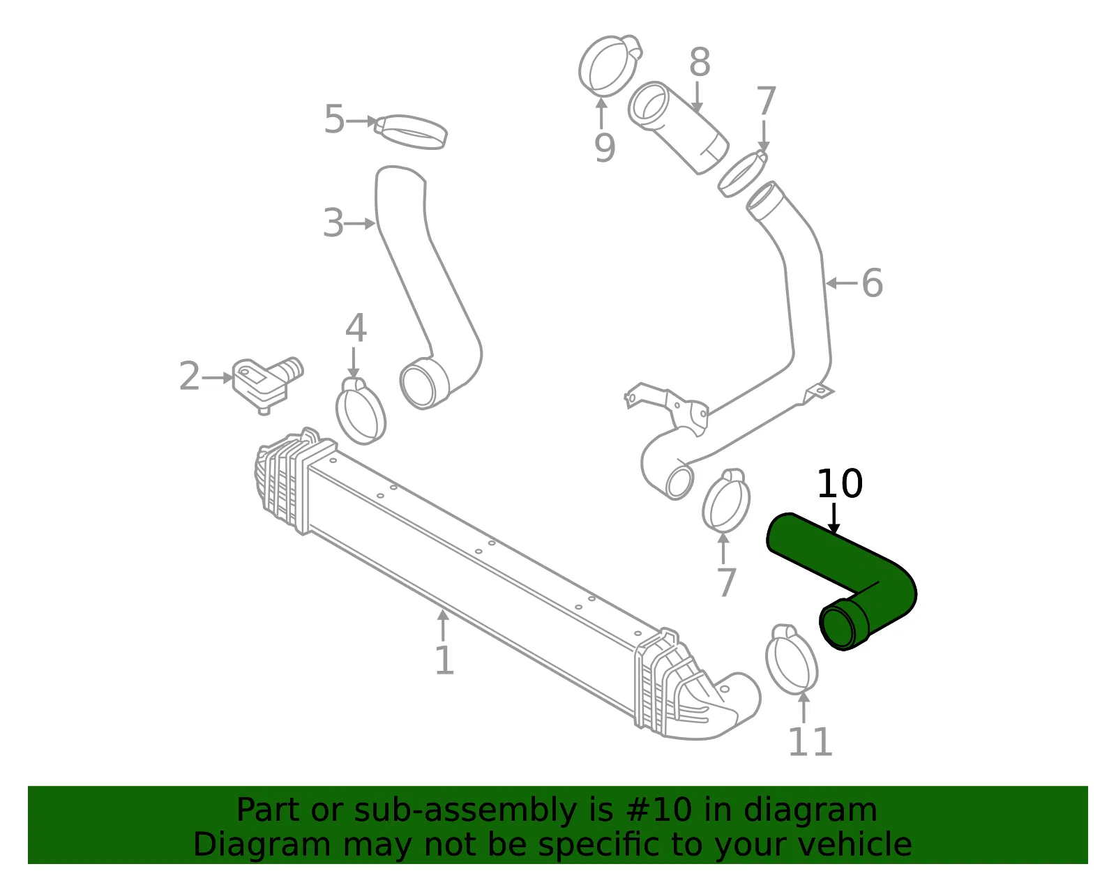 Inter-Cooler Pipe - Volvo (8649765) - view 3